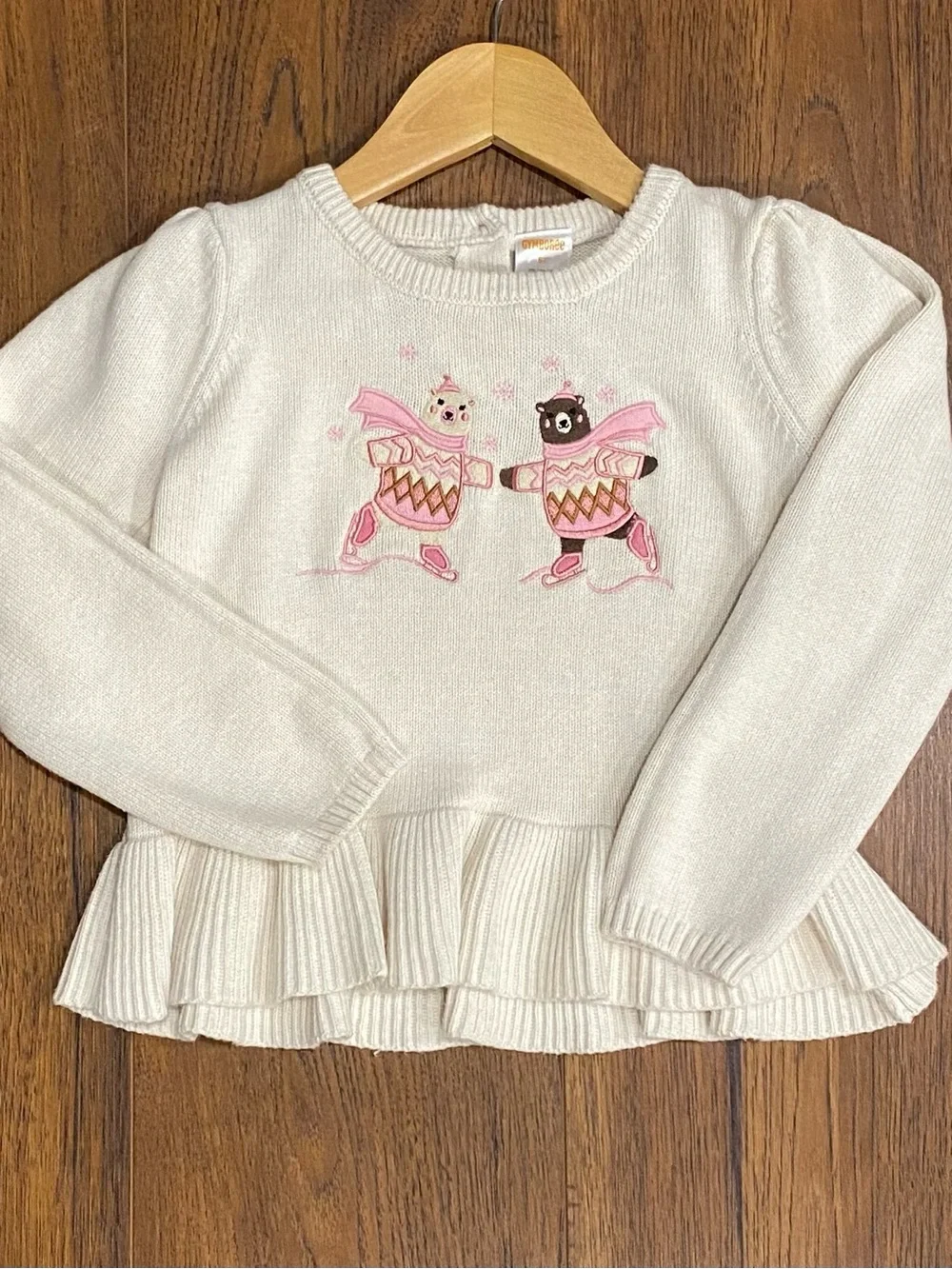 Gymboree Girls ‘Bear Hugs’ Cream and Pink Polar Bear 3-piece Sweater Set Size 5T